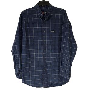 Chaps Ralph Lauren Mens Medium Plaid Button Down VTG 100% Cotton